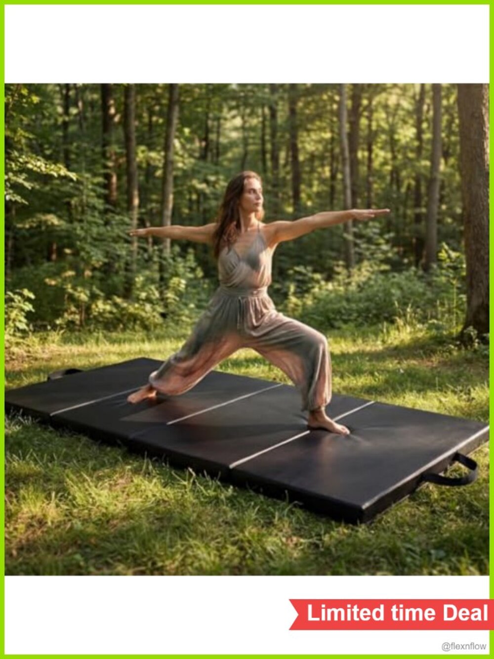2" Thick Folding Gymnastics Mat with Non-Slip Surface for Home Workouts